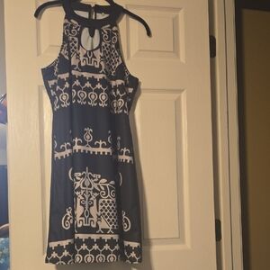 Elegant Black and White Patterned Dress